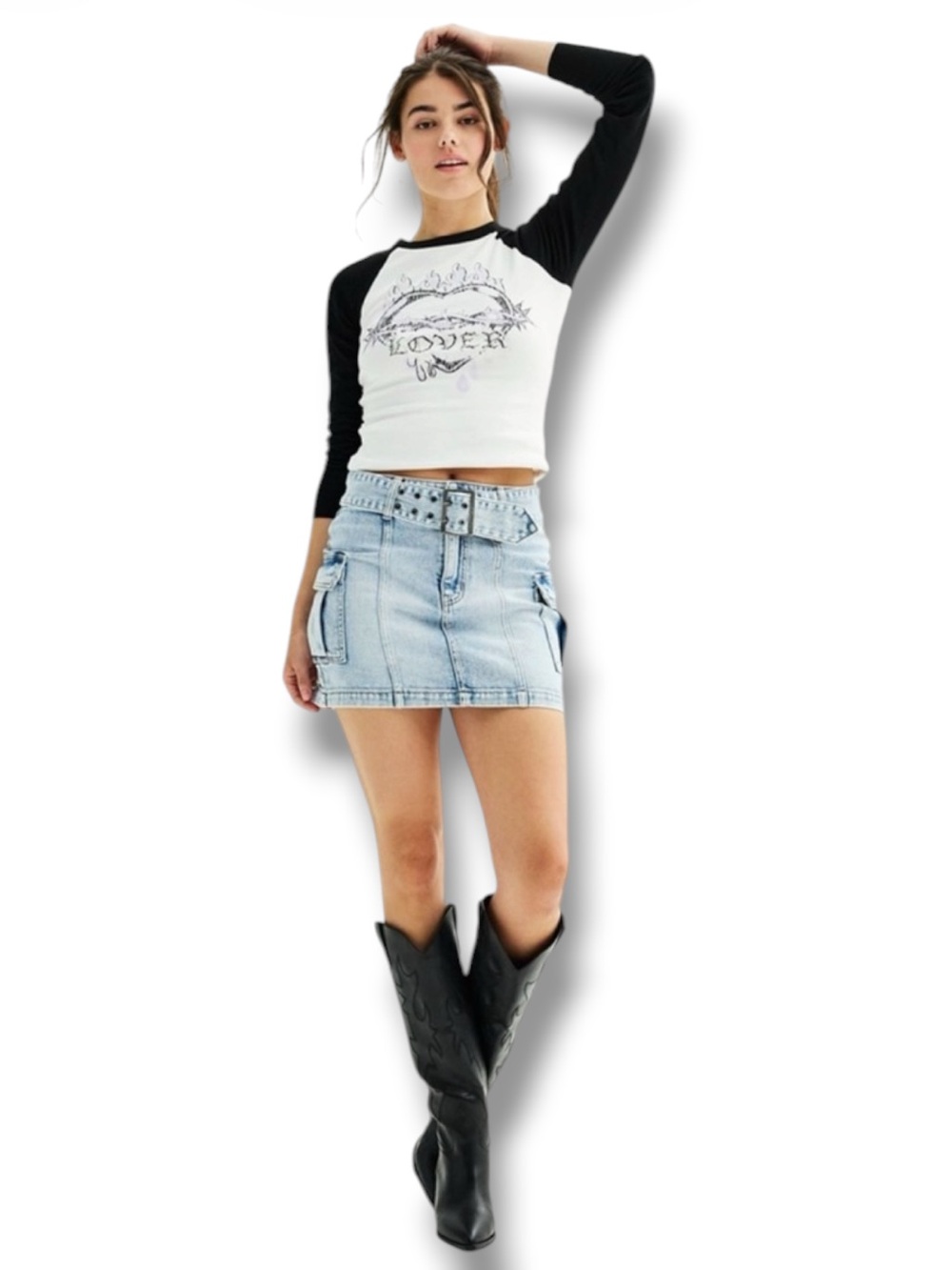 SO Y2K Skirt Denim Cargo Utility Mini Grunge Retro Alt Junior’s Size 5 Waist 27